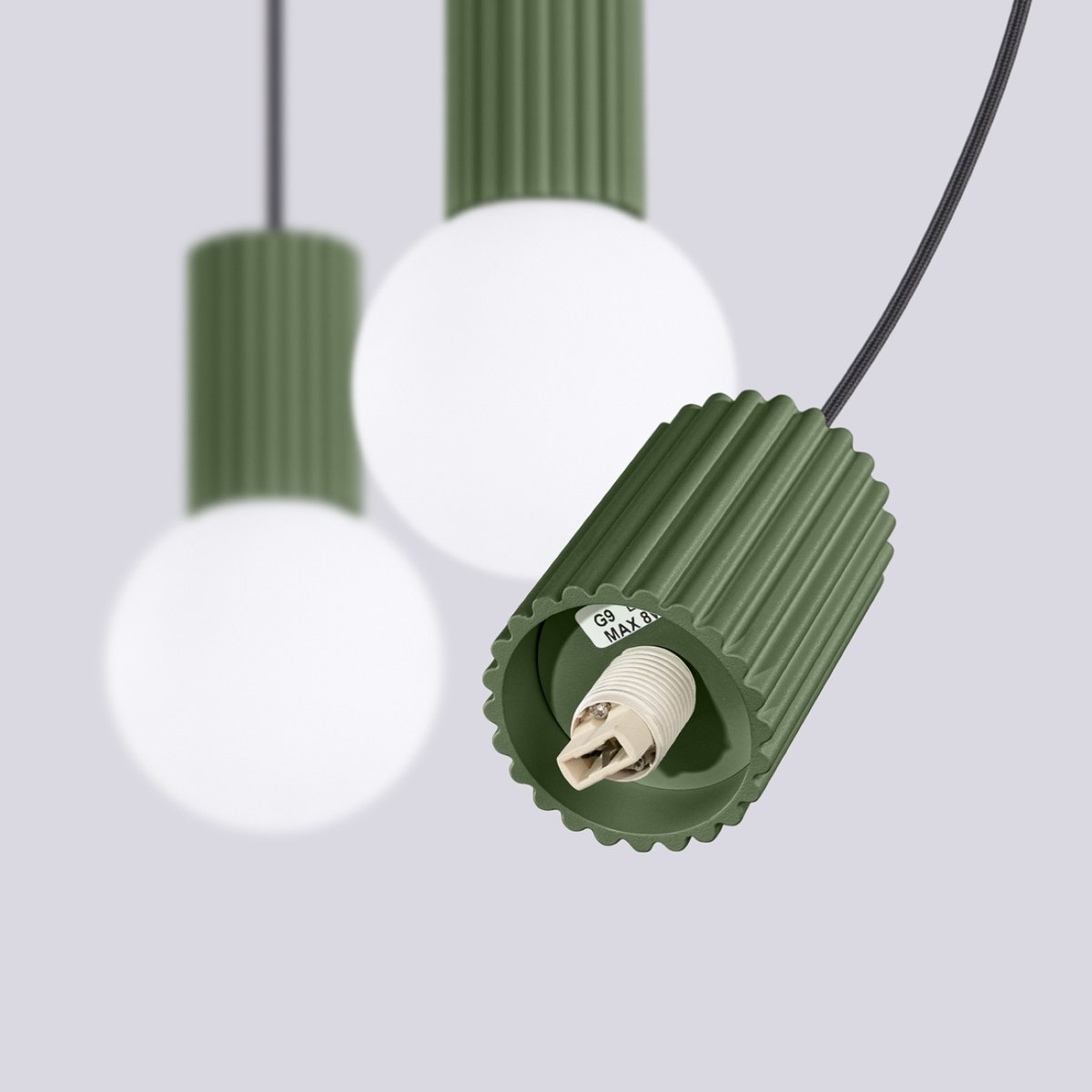 Suspension Aluminium Vert Olive G9 3 Halo vert olive, EDEN