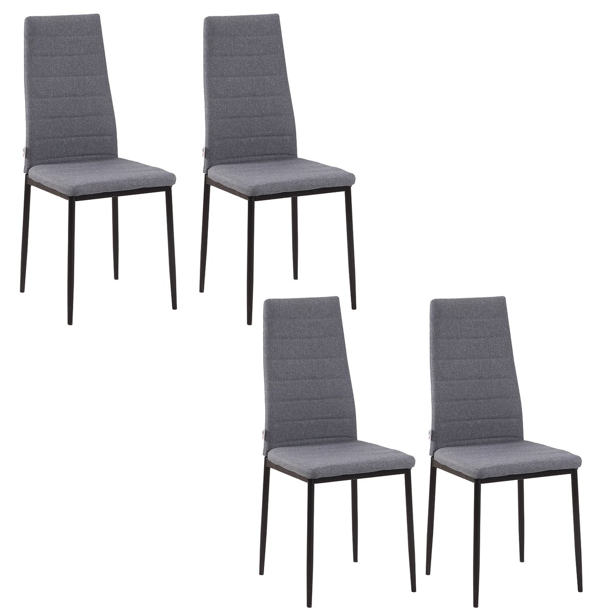 Chaise de salle à manger Lin (100% polyester) gris, HOMCOM
