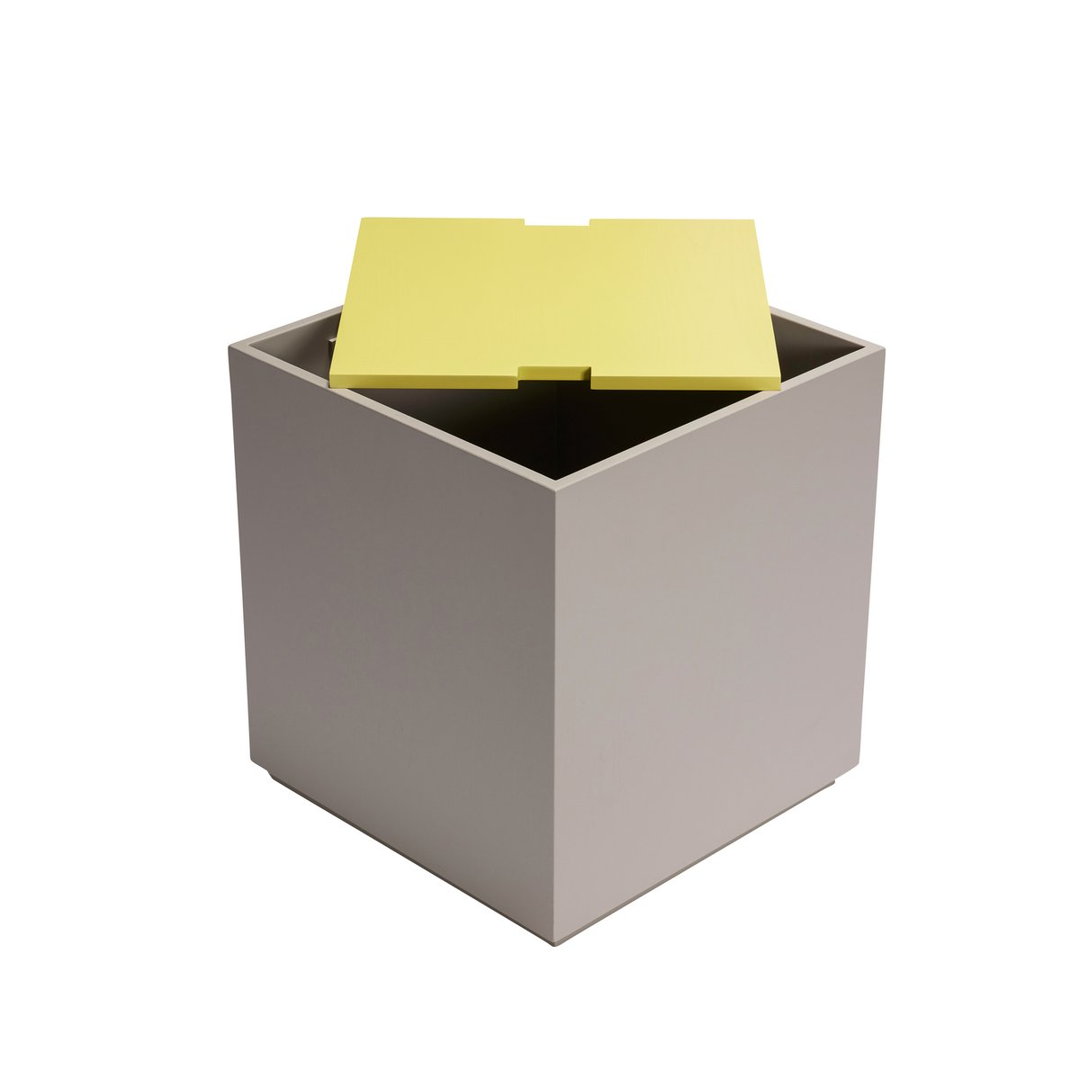 Table d'appoint / Coffre de rangement en bois de frêne VAULT gris/jaune, HUBSCH