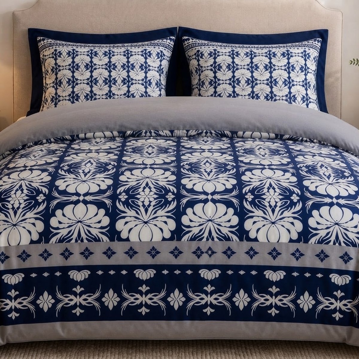 Parure de lit Collection Folklore bleu, EDEN