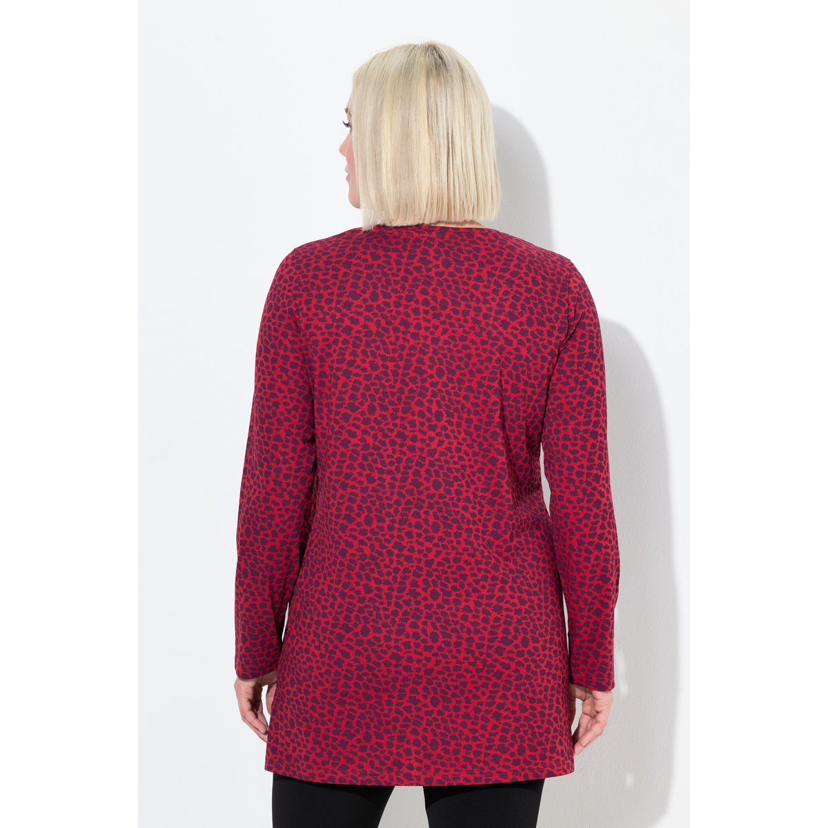 T-shirt long à manches longues rouge rubis, ULLA POPKEN