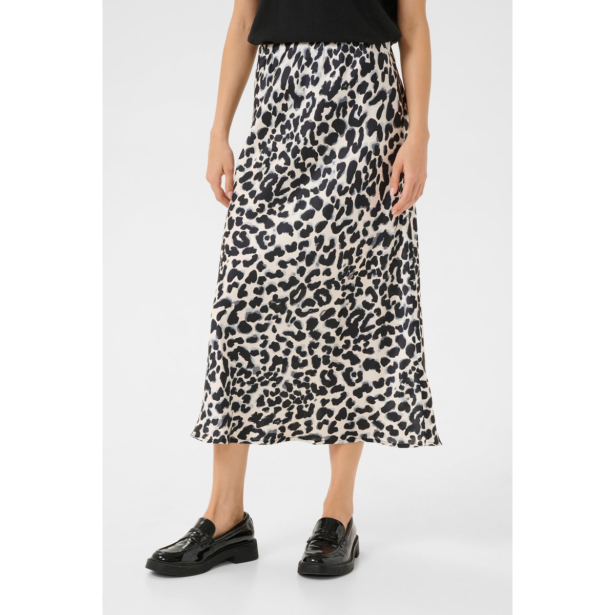 Skirt gris leopard animalier, KAFFE
