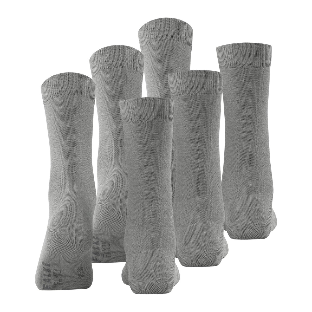 Chaussettes Family 3-Pack gris, FALKE