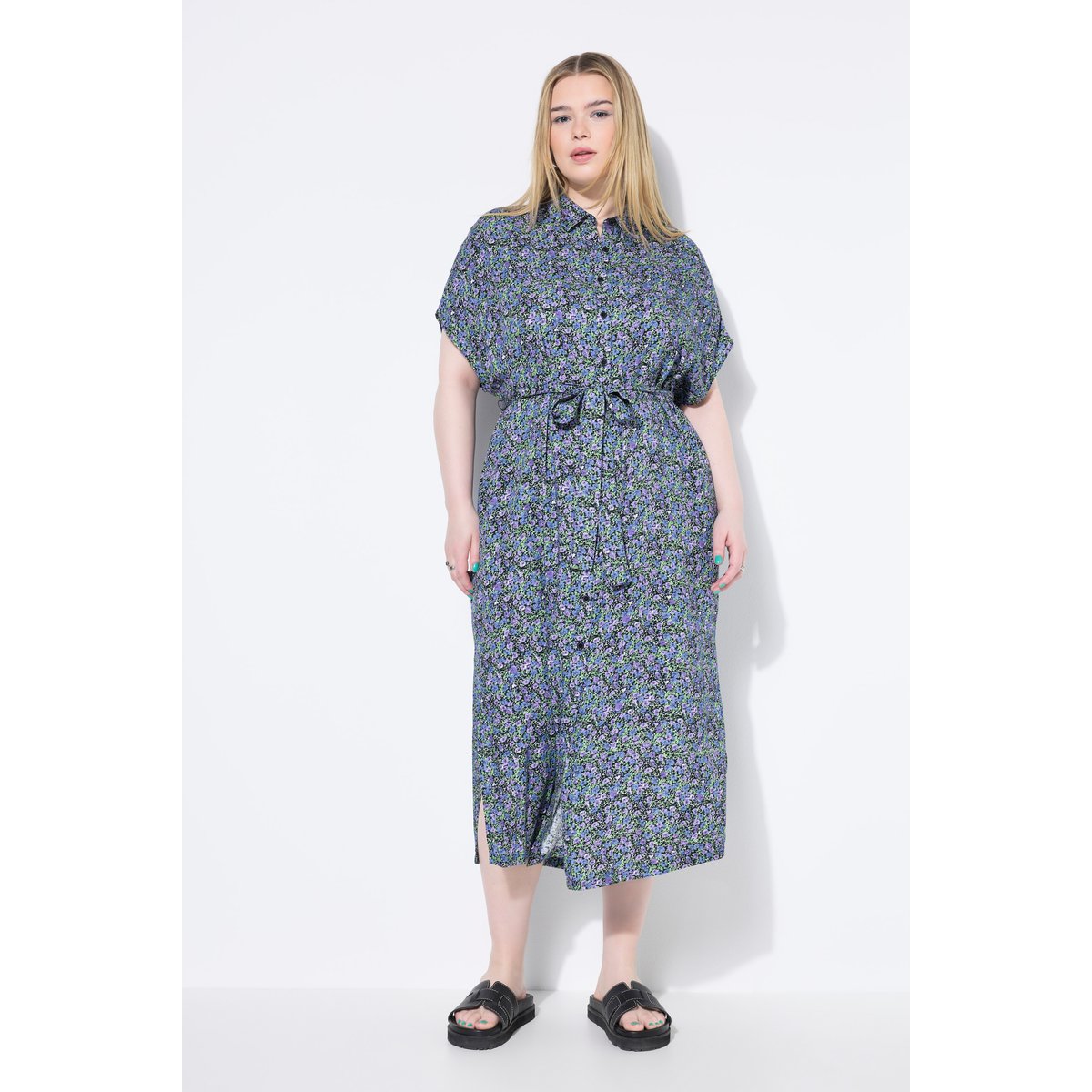 Robe chemisier, longueur maxi bleu ciel, STUDIO UNTOLD