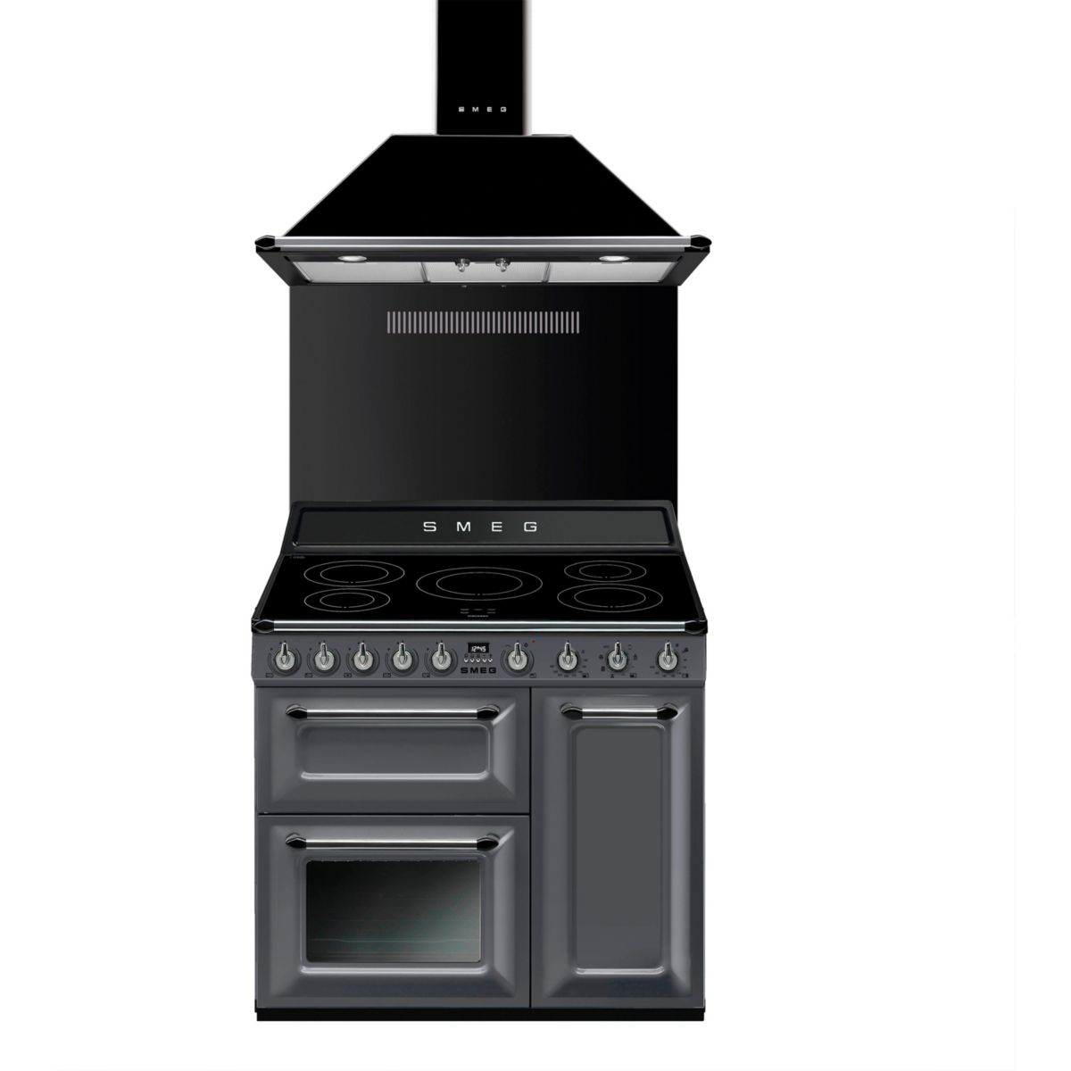 Piano de cuisson induction 5 feux 90 cm TR93I gris ardoise brillant, SMEG