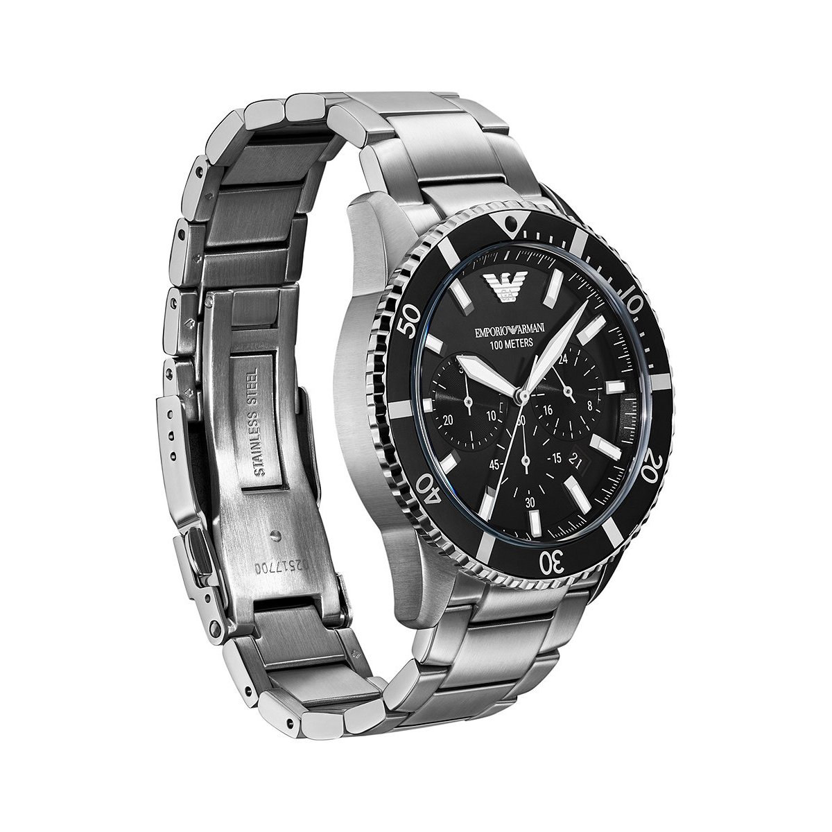 Montre Analogique EMPORIO ARMANI argenté noir argenté, EMPORIO ARMANI