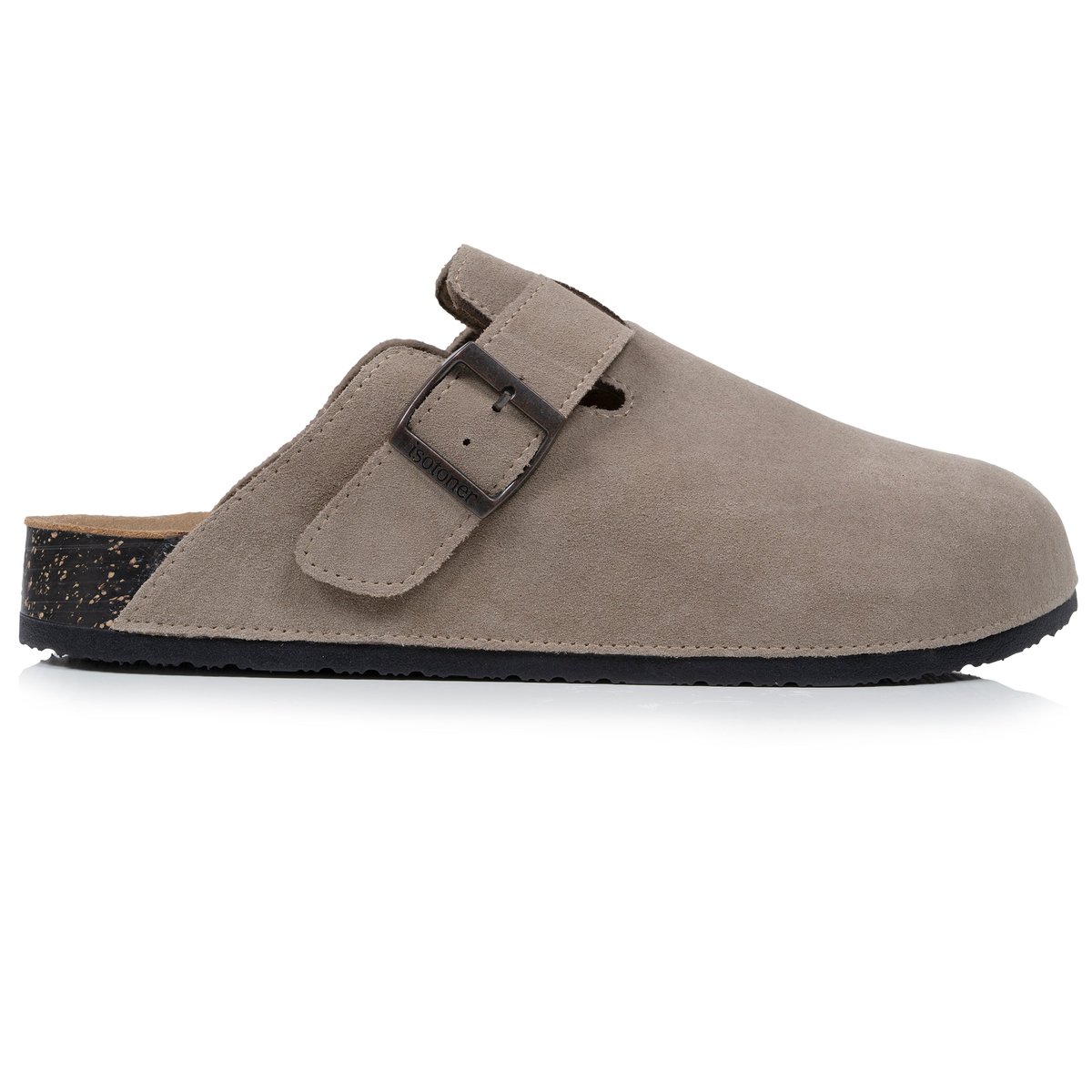 Sabots semelle intérieure cuir extra-flex - patch talon confort beige, ISOTONER