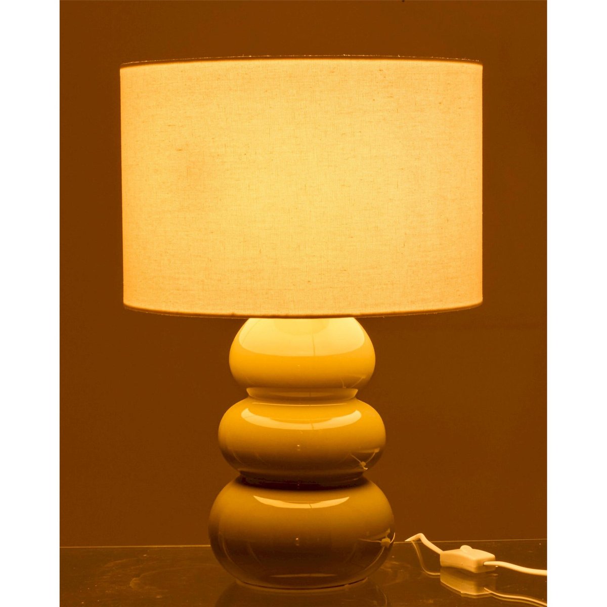 Lampe de table en céramique fait main vert et blanc, RECOLLECTION