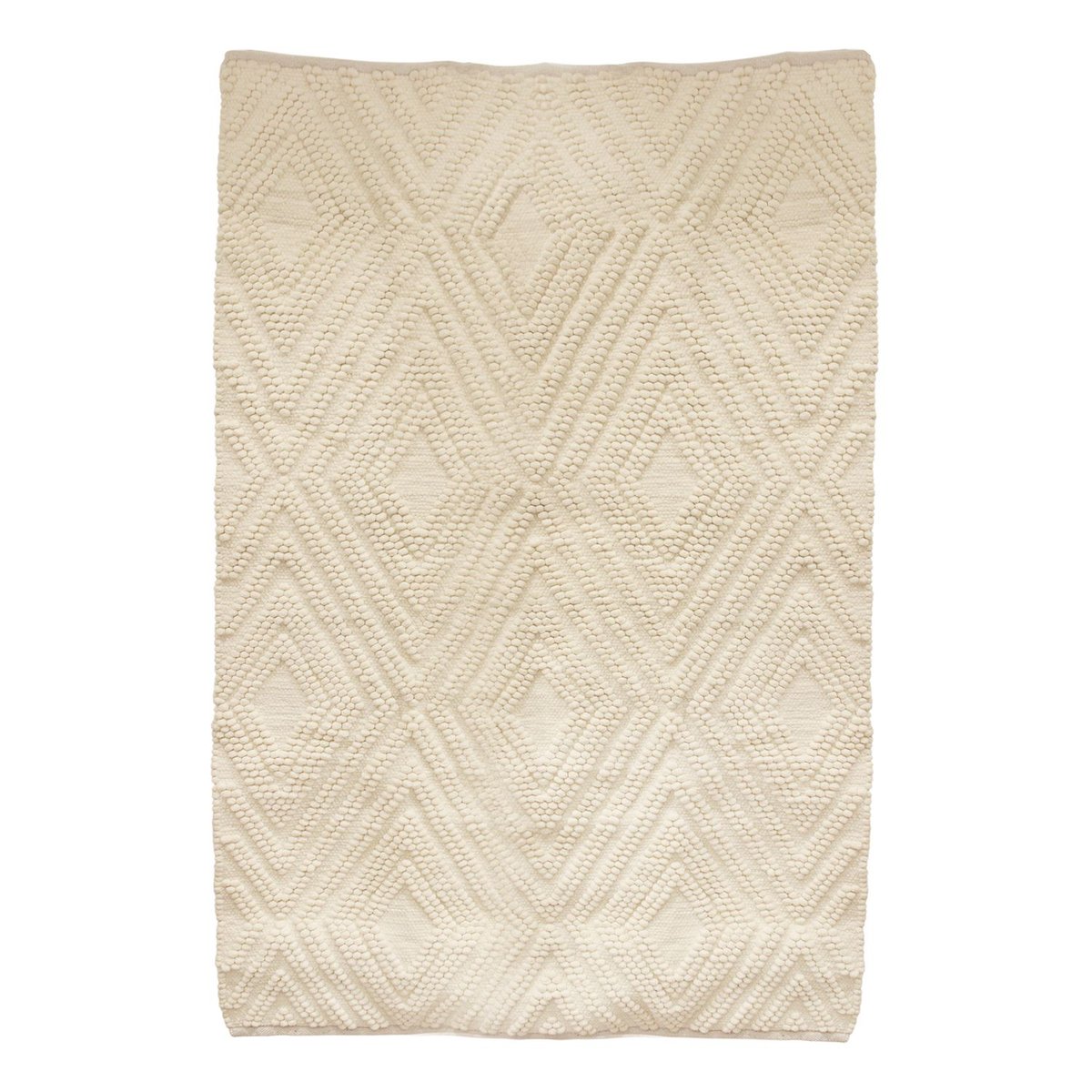 Tapis à relief motifs graphiques design ethnique HOME blanc, THE HOME DECO FACTORY