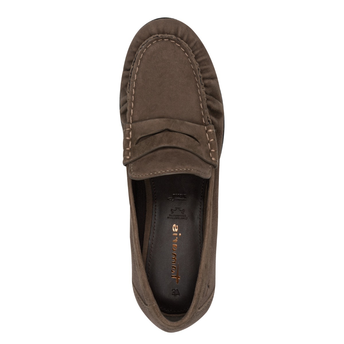 Slipper en cuir marron, TAMARIS