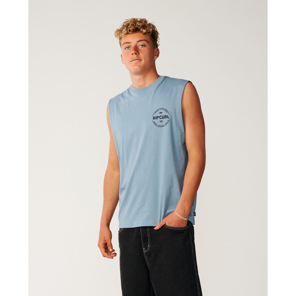 Débardeur STAPLE bleu citadel, RIP CURL