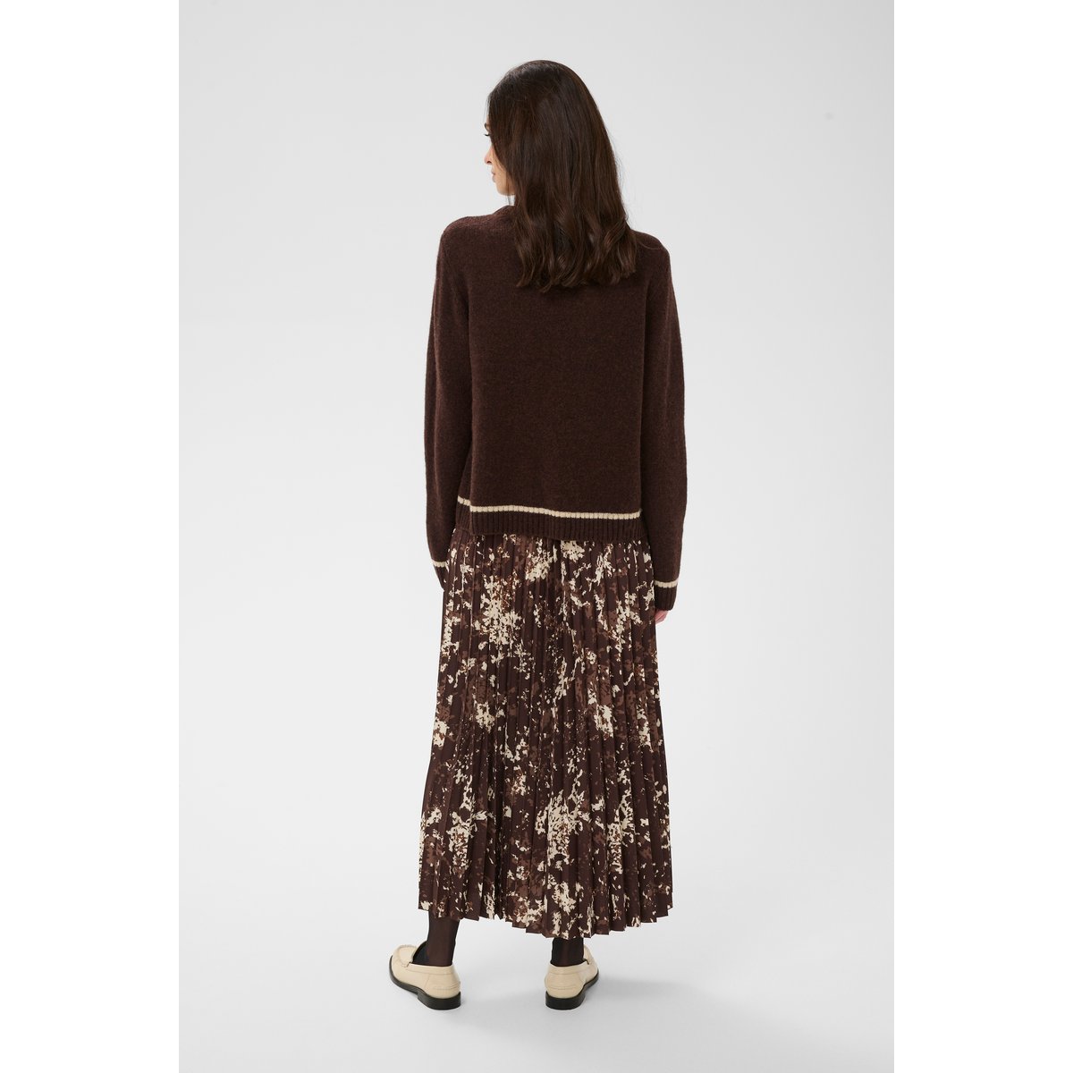 Pullover tricoté marron coffee bean melange, CULTURE