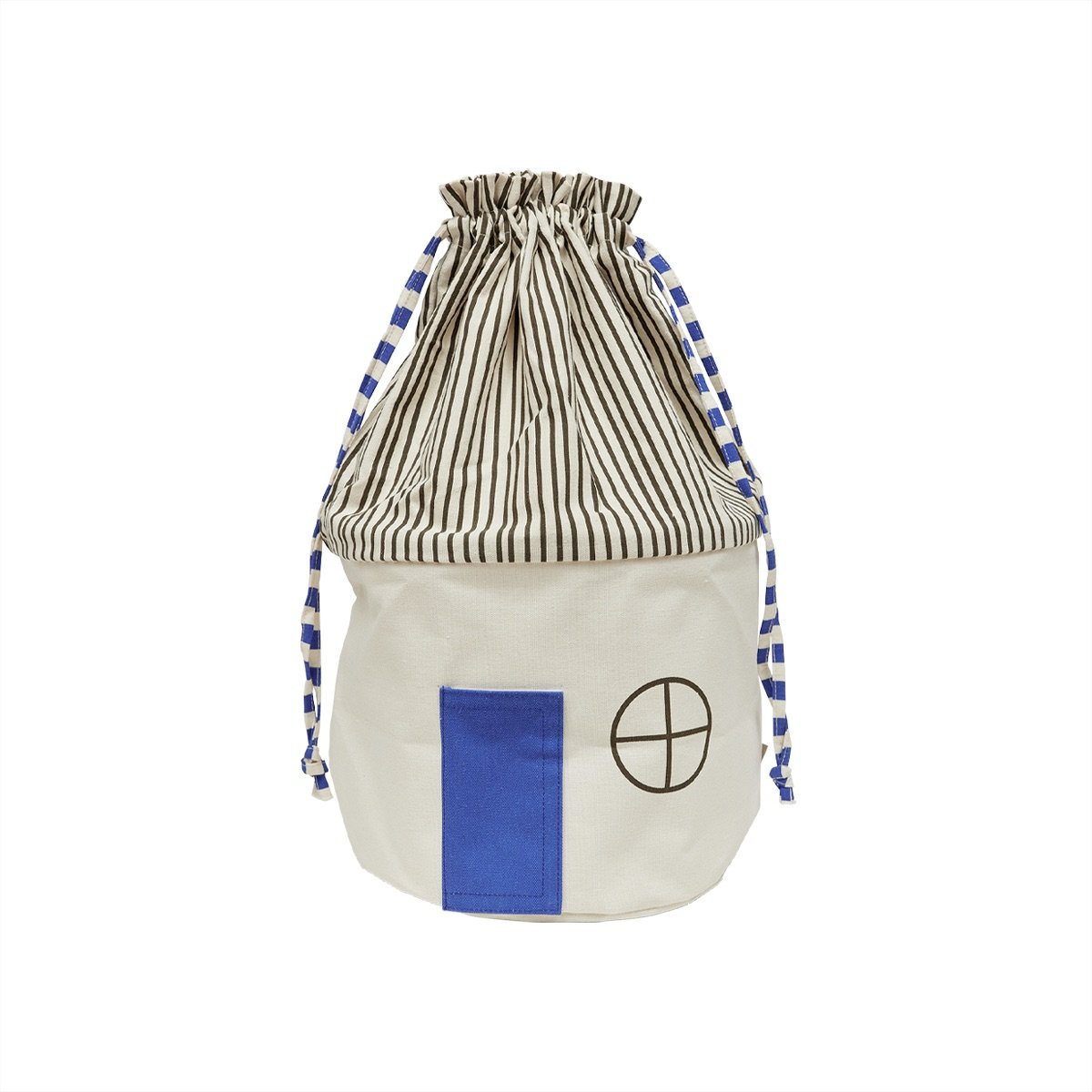 Panier de rangement en coton motif maison MINI bleu, OYOY LIVING DESIGN
