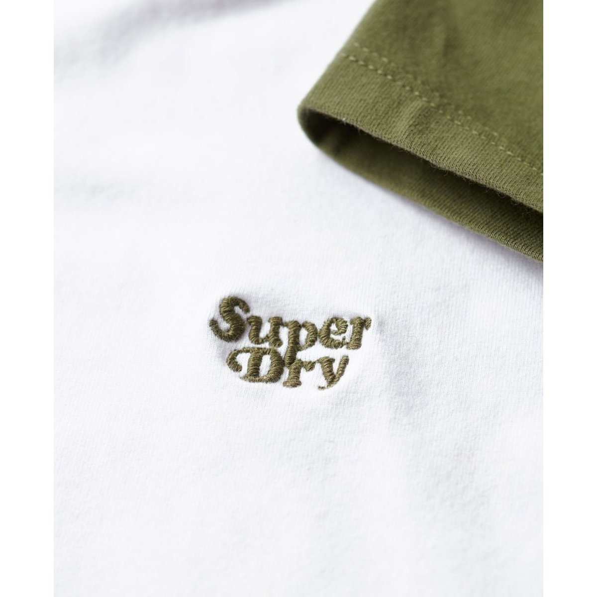 T-shirt de baseball baby court optic/kaki olive, SUPERDRY
