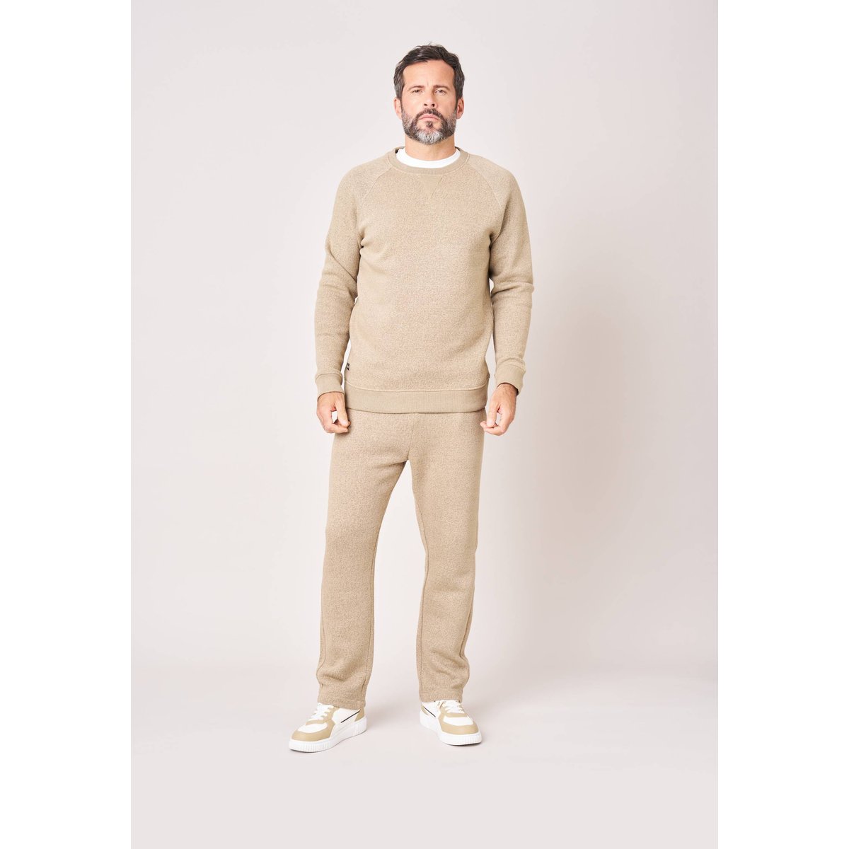 Sweat loose homme avec cœur brodé  DAPTON beige, DEELUXE