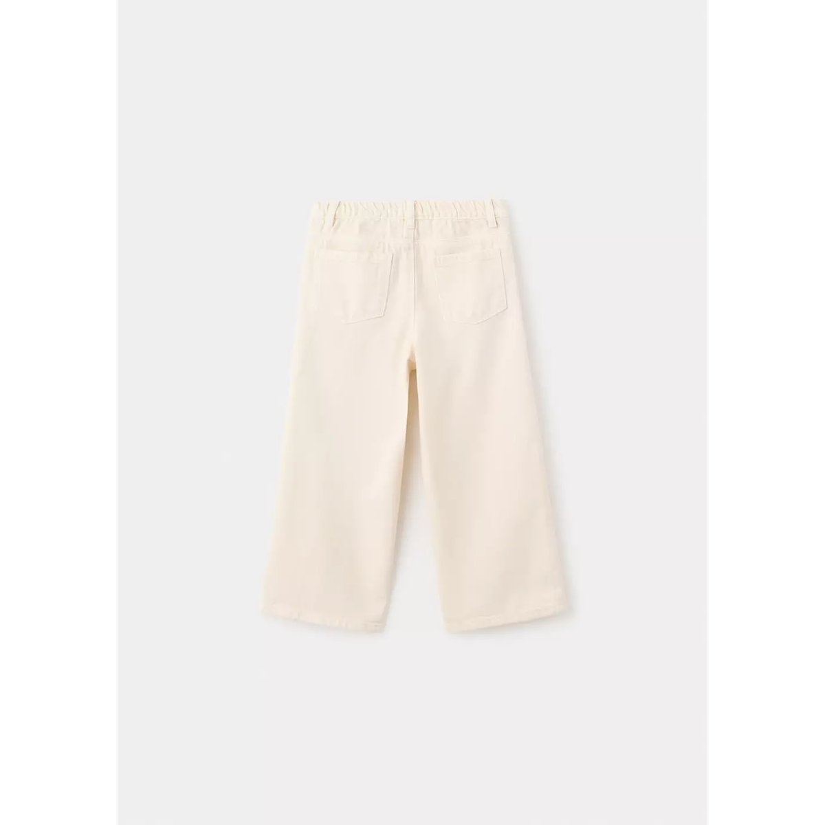 Jean droit avec motif floral brodé écru, MANGO BABY