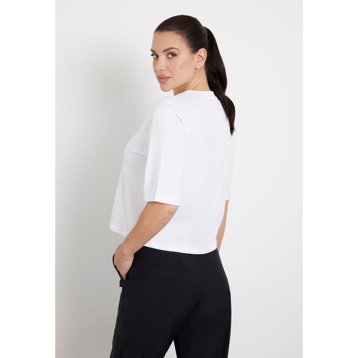T-Shirt Boxy À Logo blanc, GUESS