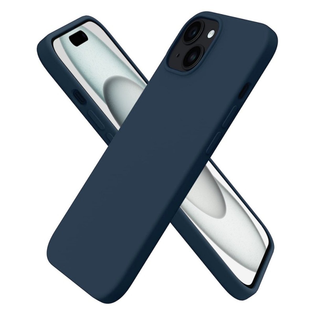 Coque iPhone 15 antichoc + 2 vitres bleu, EVETANE