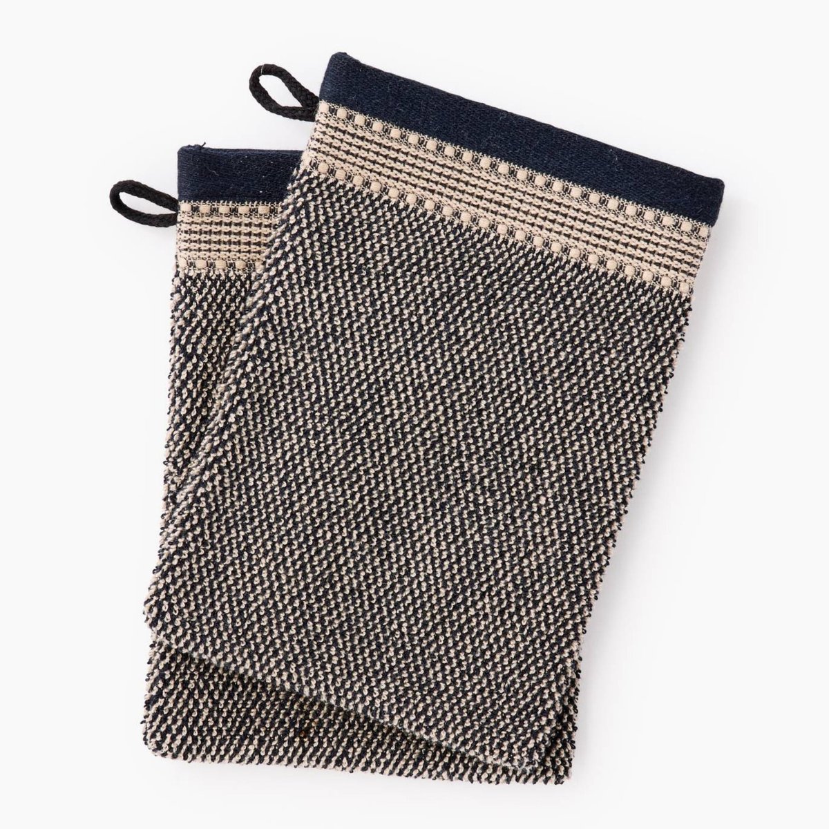 Lot de 2 gants, 15x21cm, en coton BIO GOTS noir, MONOPRIX