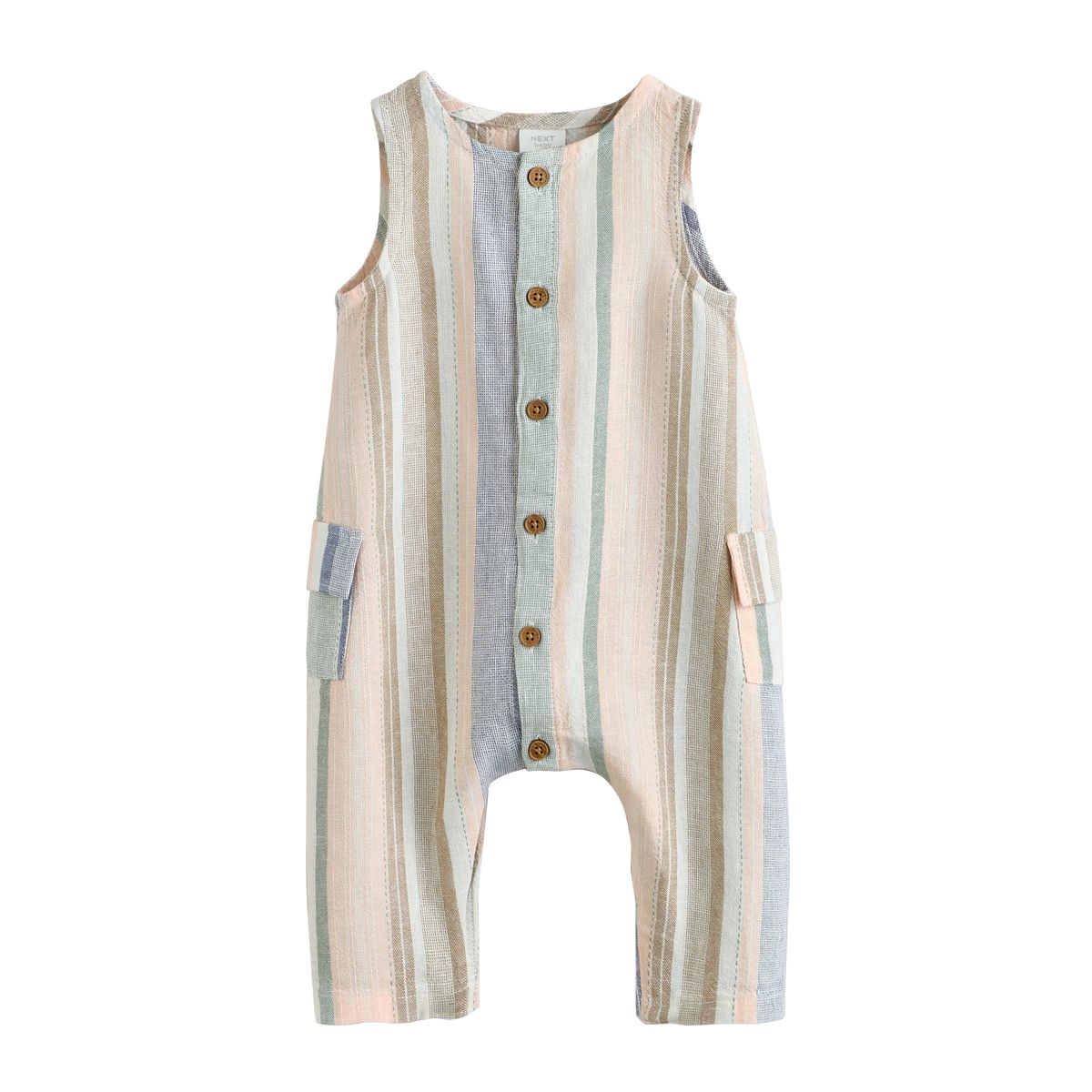 Barboteuse bébé tissée rayures bleues, NEXT