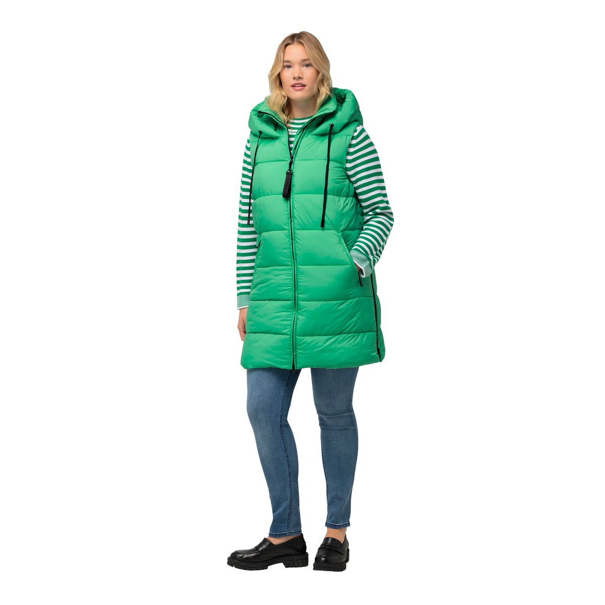 Long gilet matelassé HYPRAR vert émeraude, ULLA POPKEN
