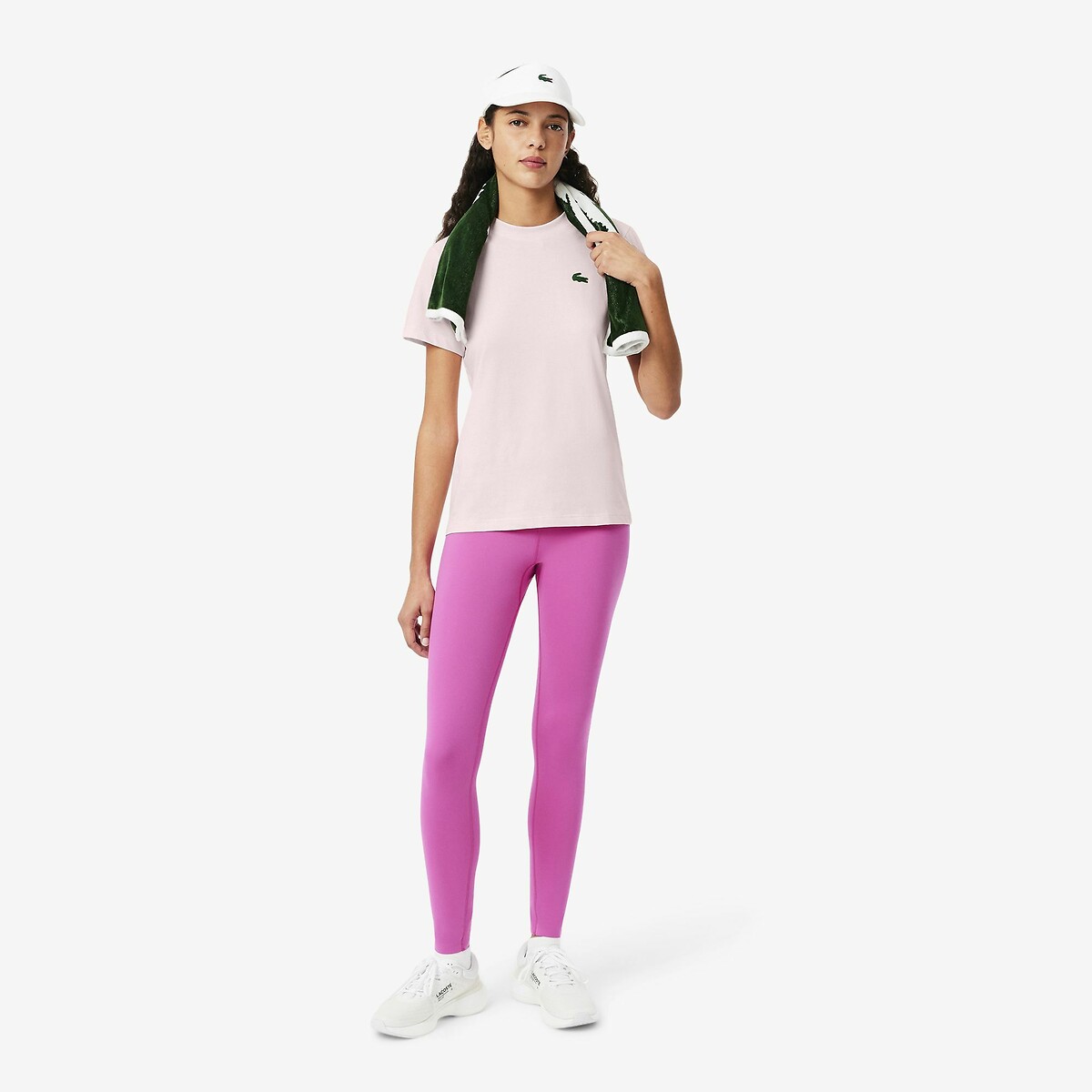 T-shirt girocollo maniche corte rosa pallido, LACOSTE