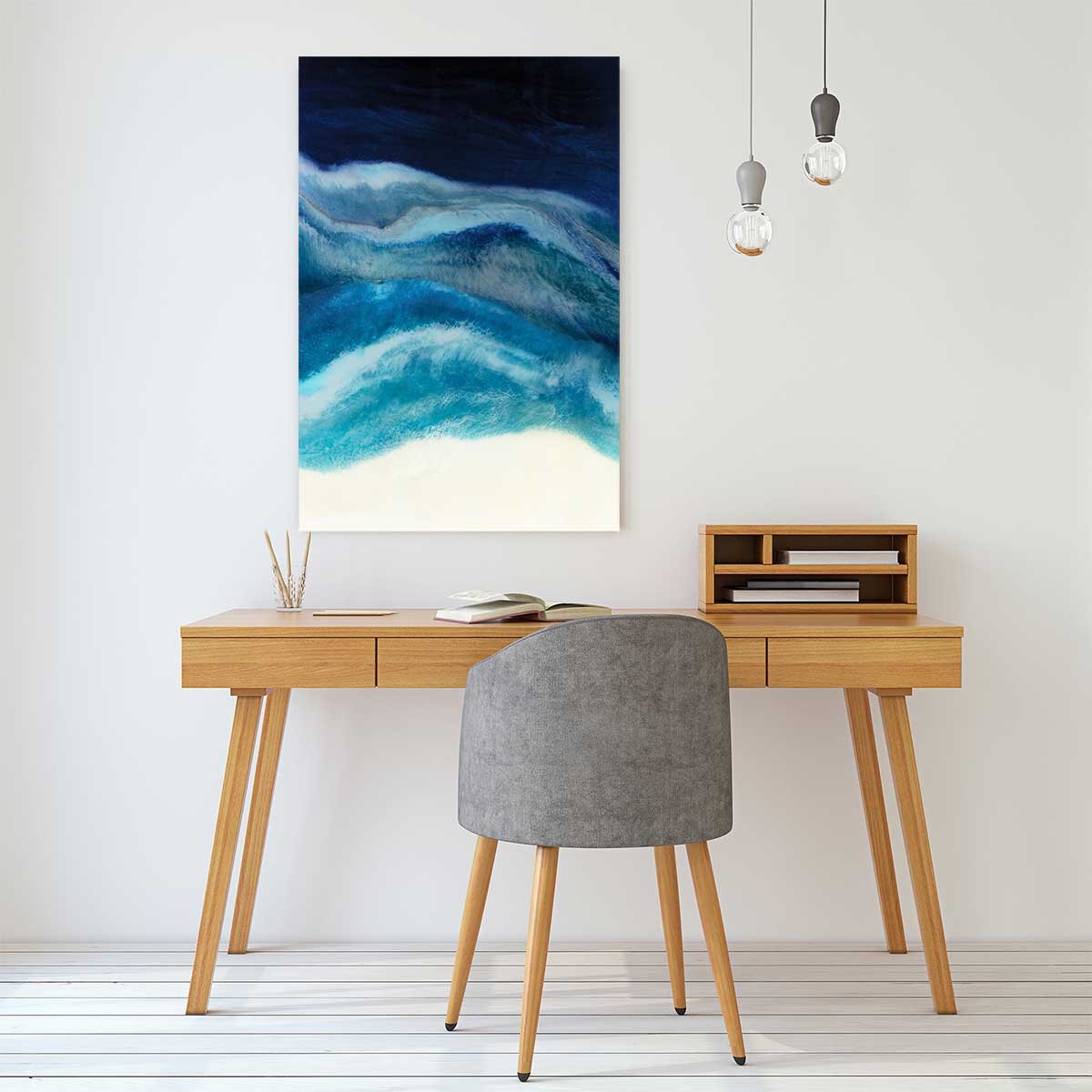 Tableau abstrait blue crawling tableau alu dibond, HEXOA