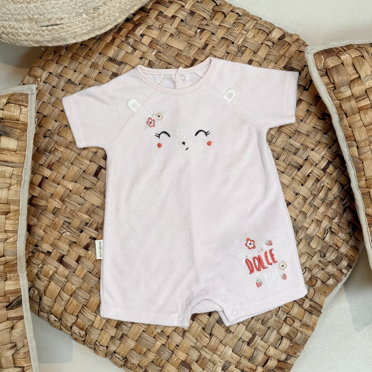 Barboteuse bébé en éponge Saona rose, PETIT BEGUIN