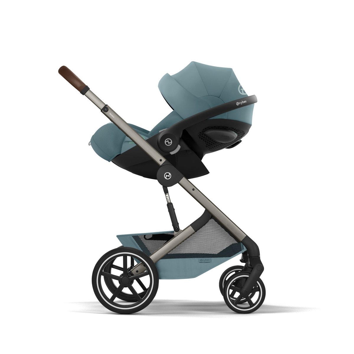 Poussette duo tout terrain Balios S Lux 4 avec nacelle pliable bleu stormy blue, CYBEX