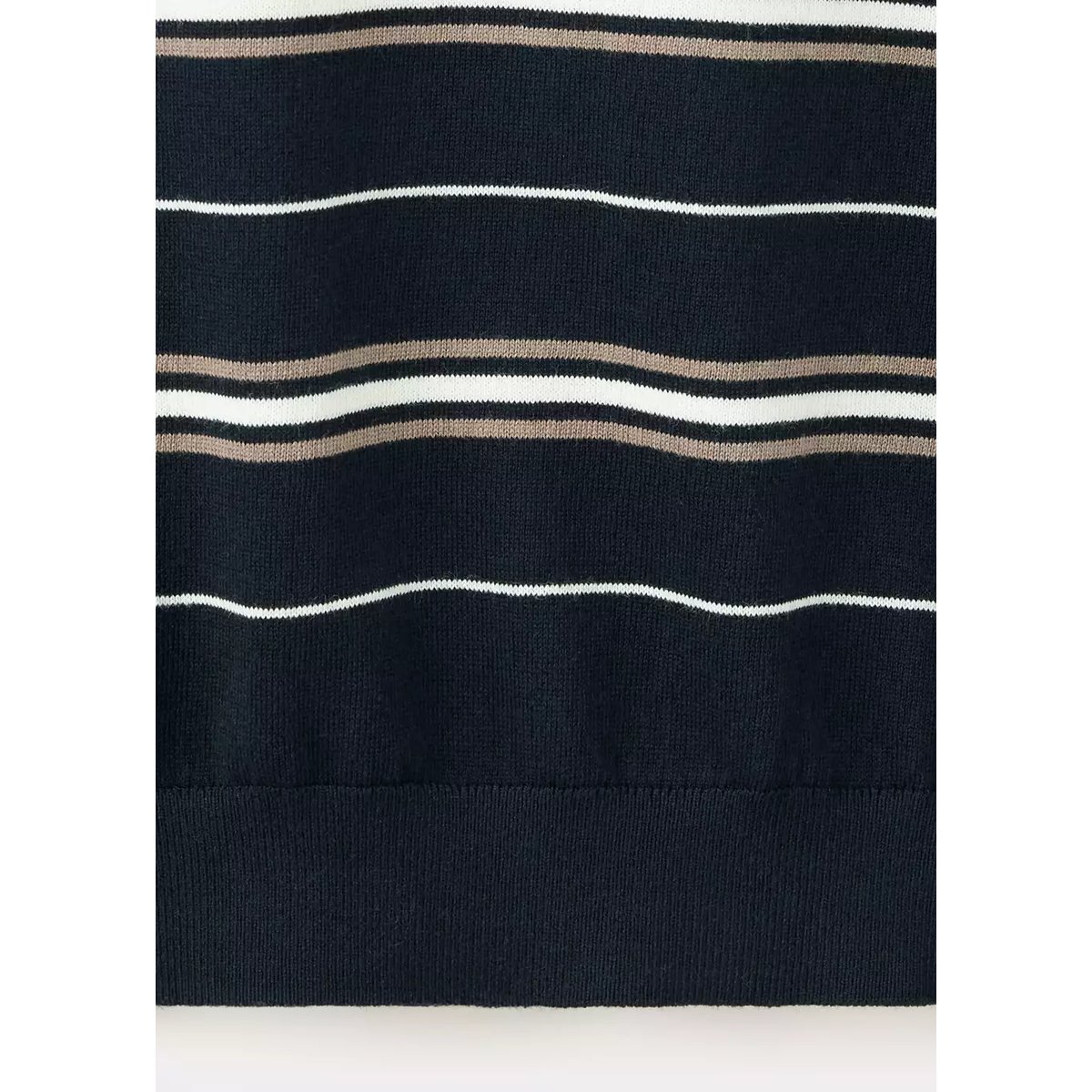 Polo 100 % coton maille fine à rayures bleu marine, MANGO MAN