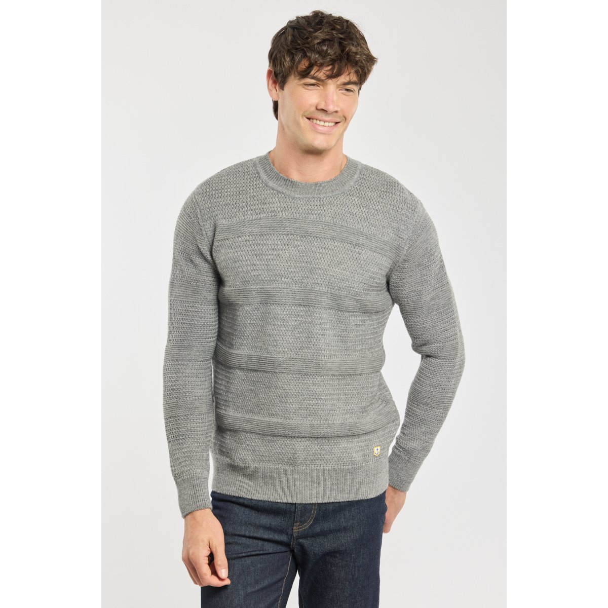 Pull col montant - laine slate, ARMOR-LUX