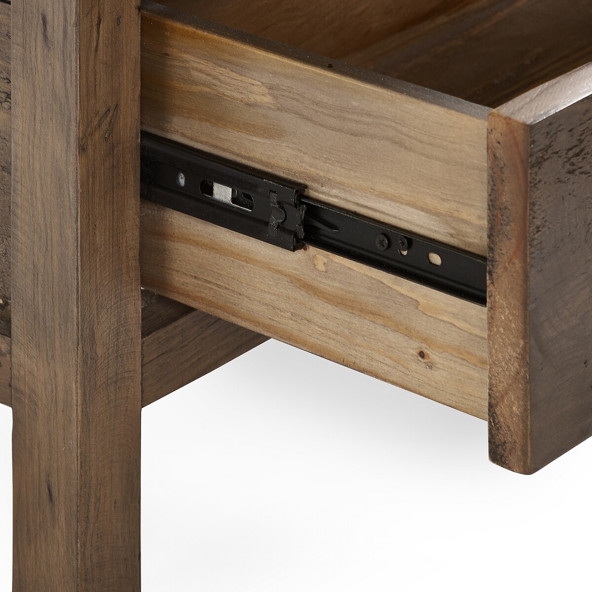 Ember Reclaimed Wood 3 Drawer Bedside rustic dark wood, SO'HOME