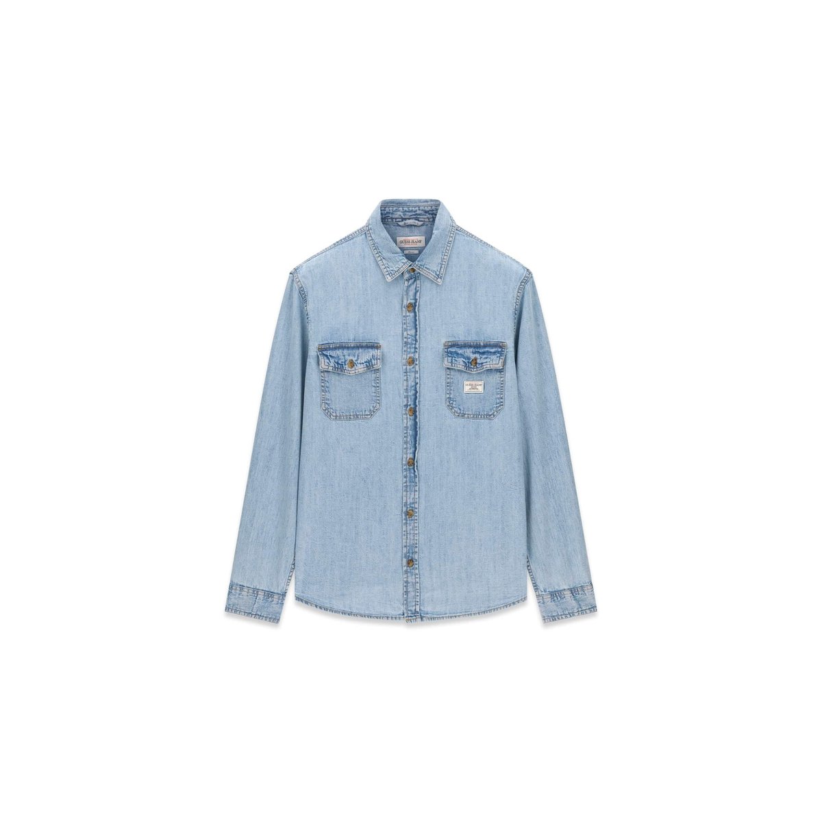 Chemise En Jean Classique bleu ciel, GUESS