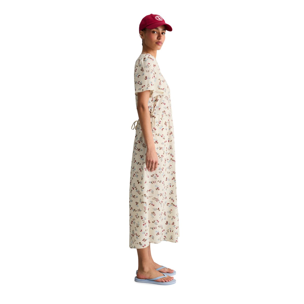 Robe imprimée regular en mélange de viscose avec une légère structure blanc, MARC O’POLO DENIM