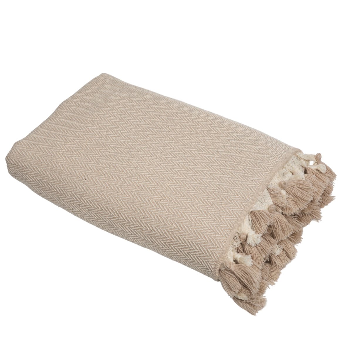 Plaid laine GSTAAD taupe clair, FEBRONIE
