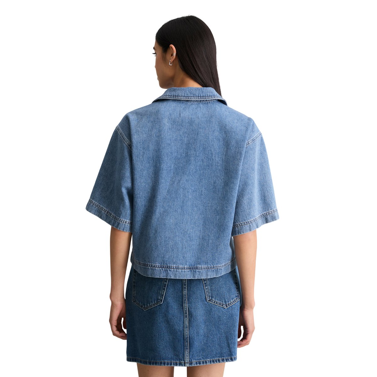 Tunique ample en jean en pur coton organique bleu, MARC O’POLO DENIM