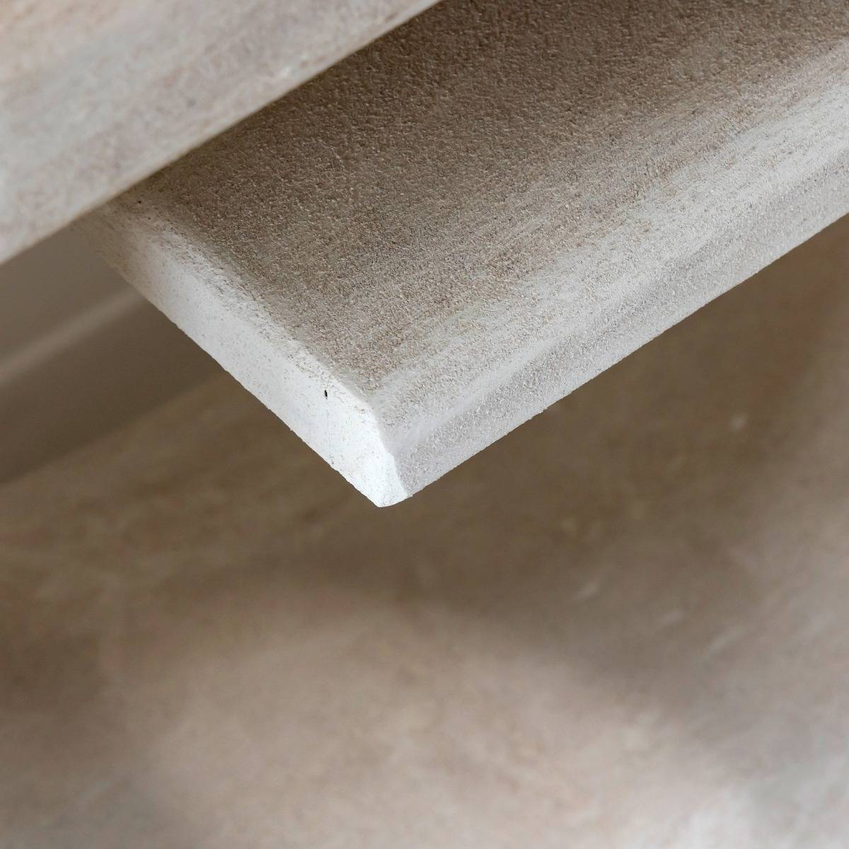 Console en bois effet béton ovale DANAÉ blanc, MADE IN MEUBLES