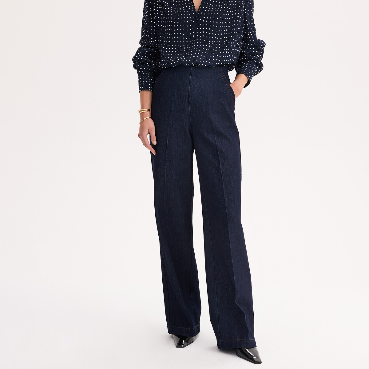 Calças de ganga em denim light azul brut, ANNE WEYBURN