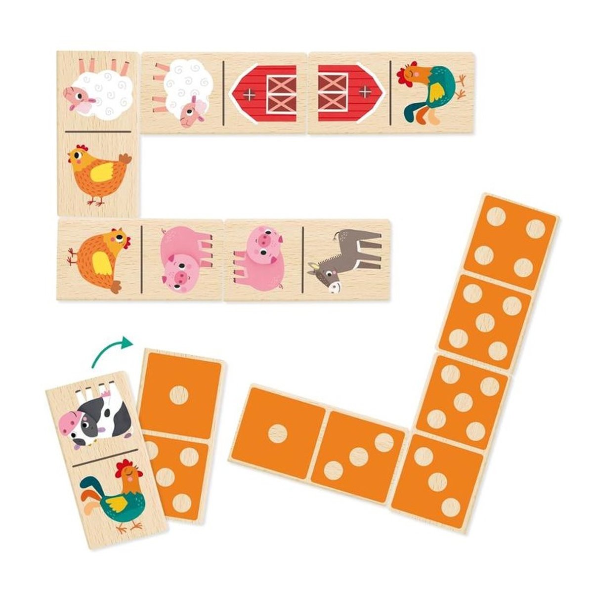 Dominos en bois Ferme beige, GOULA