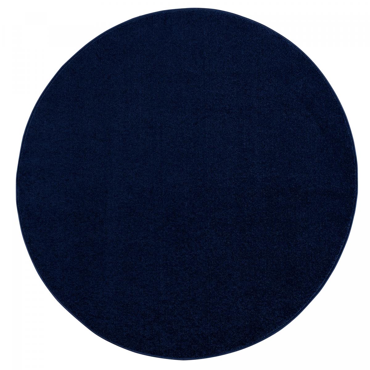 Tapis salon et chambre tissé motif uni NOSSA bleu marine, UN AMOUR DE TAPIS