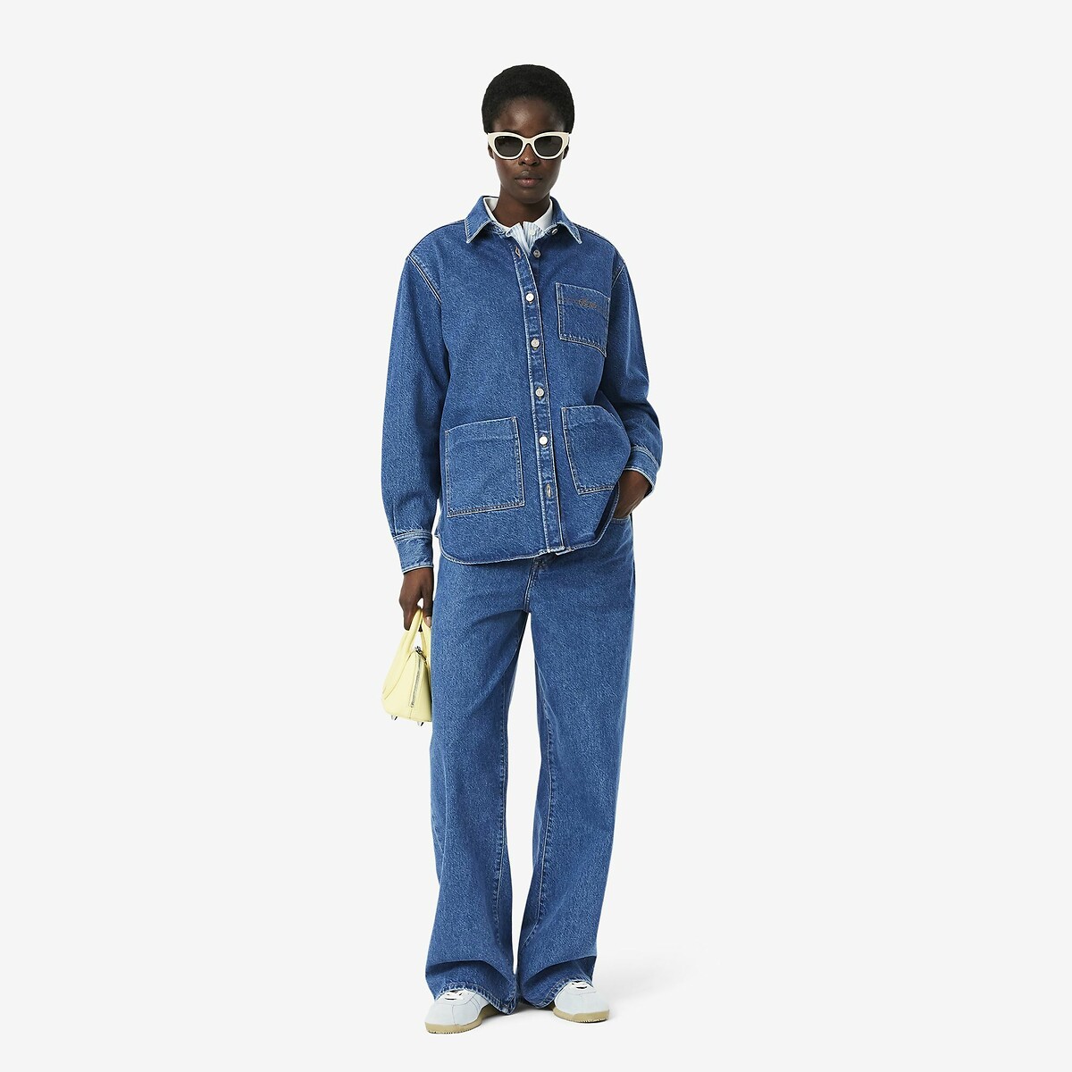 Denim arbeidersjasje denim blauw, LACOSTE