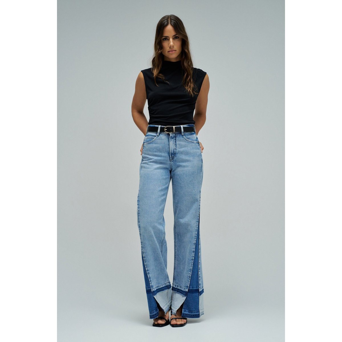 JEAN FAITH PUSH IN WIDE bleu, SALSA JEANS