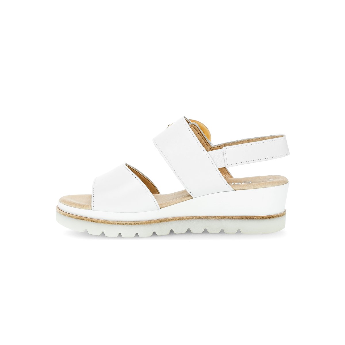 Sandales en cuir à talon compensé blanc, GABOR