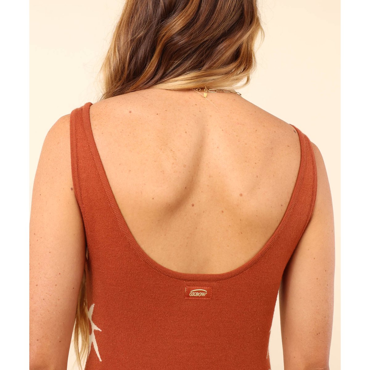 Robe en maille jacquard ELOM red island, OXBOW