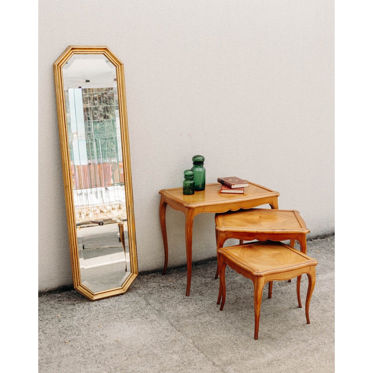 Grand miroir rectangulaire au cadre doré Georges N°1277 - Bon état miroir, DEBONGOUT