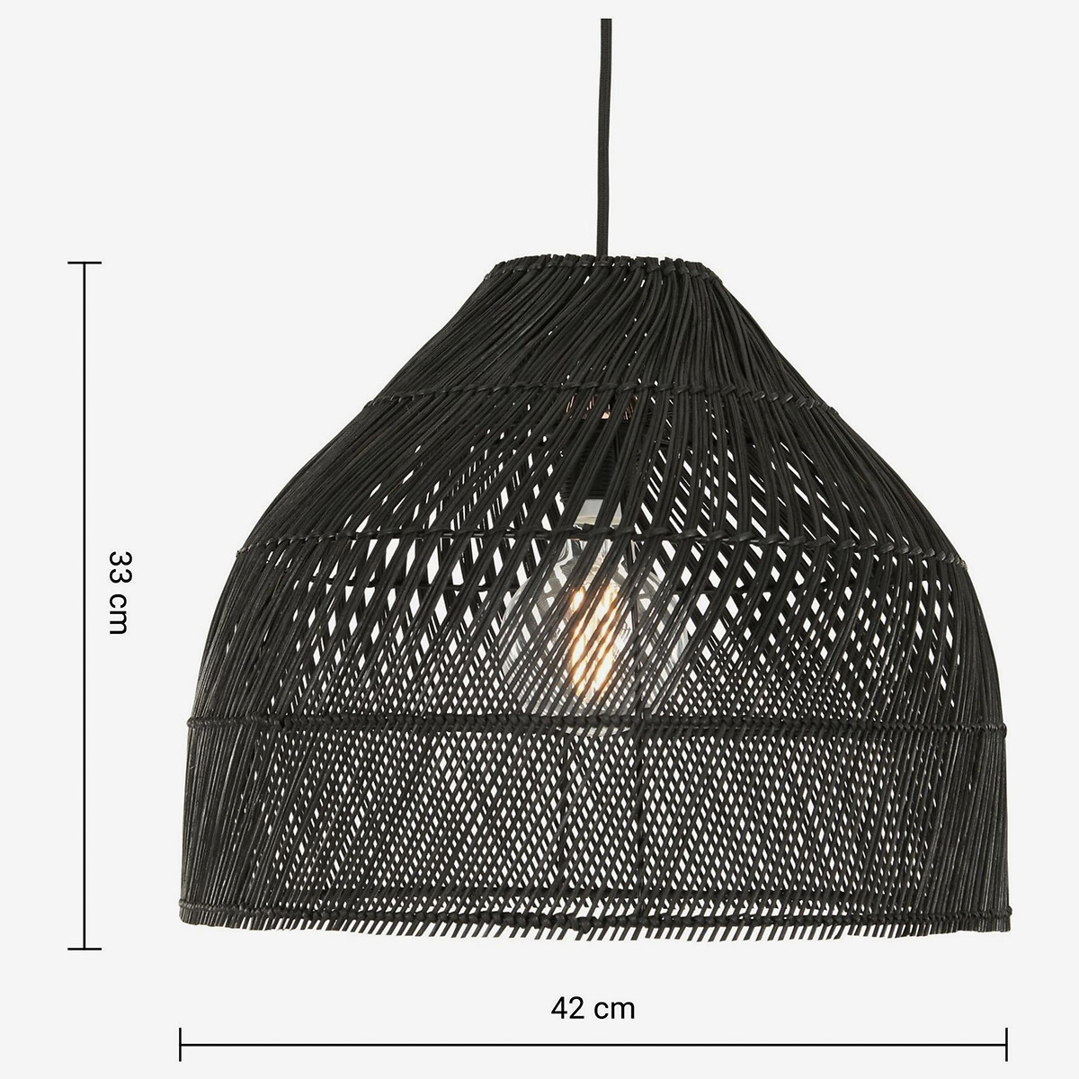 MADE.COM Java Small Woven Easyfit Pendant Light Shade black, MADE
