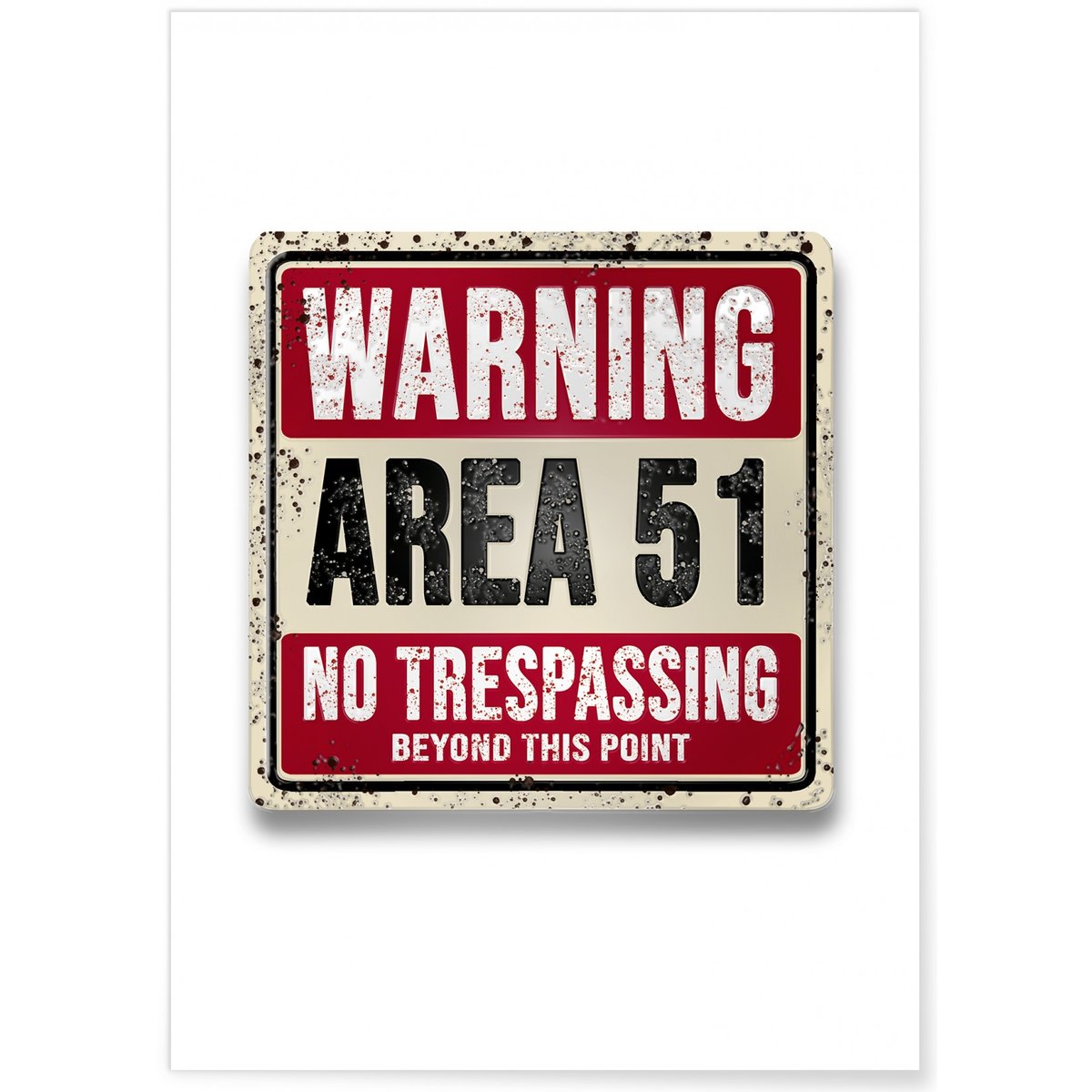 Affiche 'Warning Area 51' blanc, L'AFFICHERIE