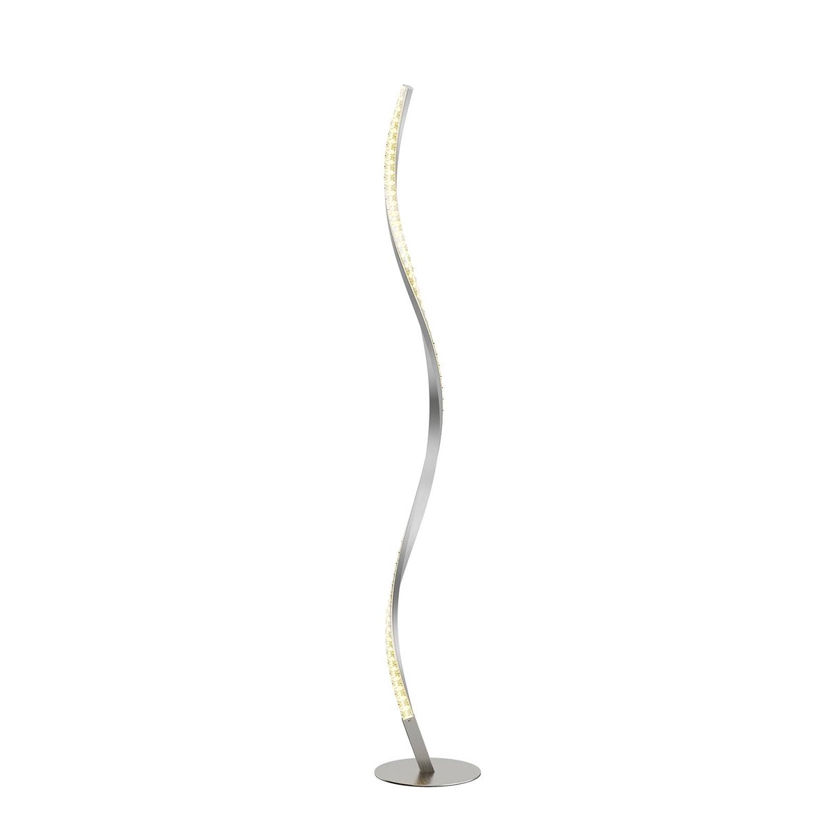 Lampadaire en aluminium moderneLED, Criostal aluminium, transparent, LINDBY