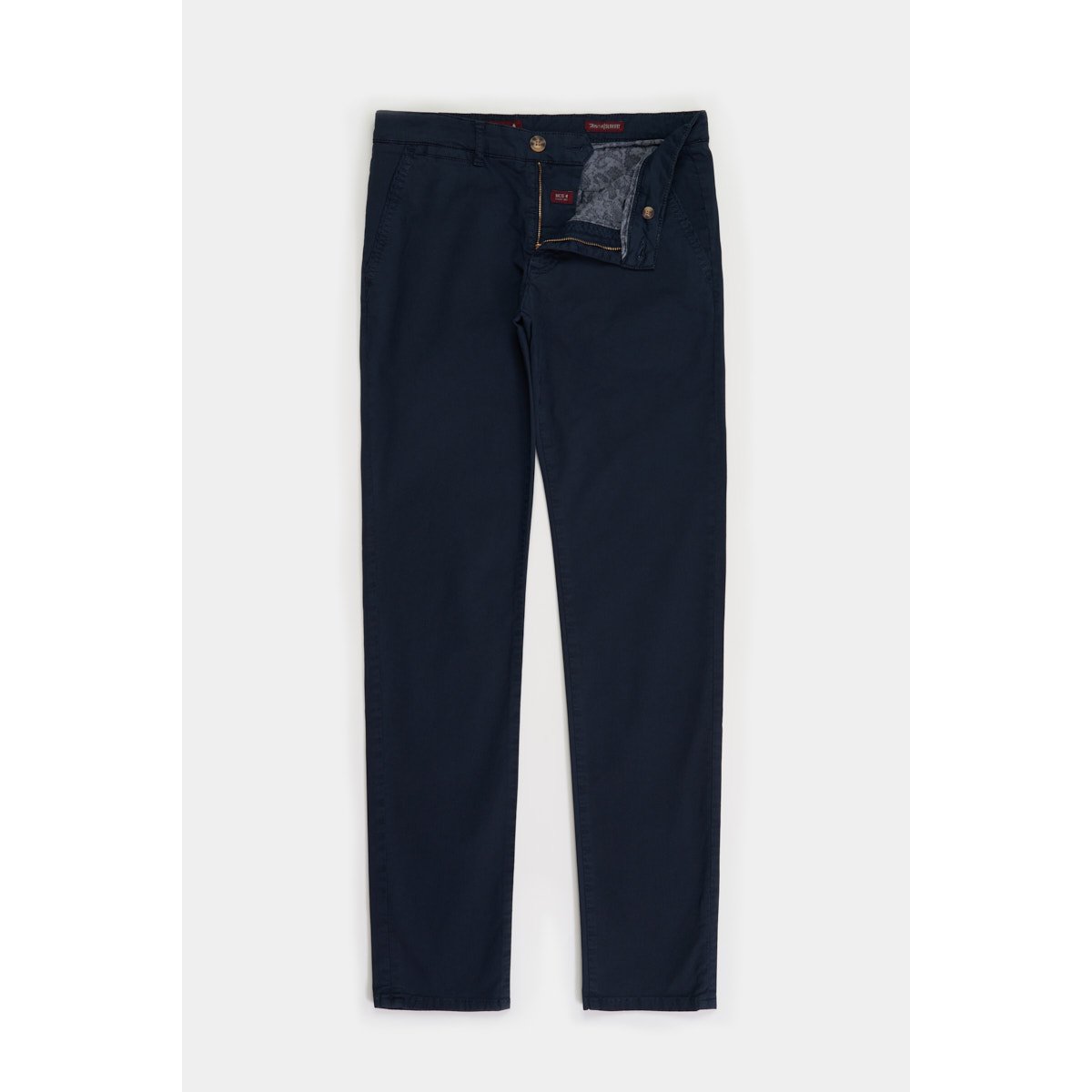 Chino gabardine uni slim bleu marine, MCS