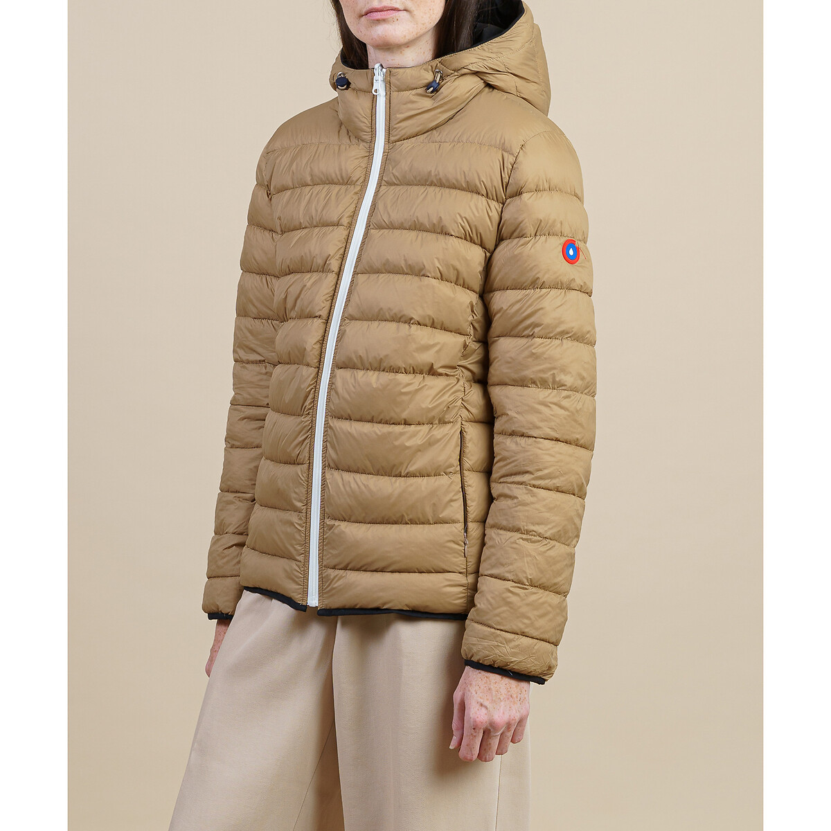 Unisex Charonne Reversible Hooded Padded Jacket black/beige, FLOTTE